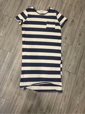 Umgee Navy and Cream Horizontal Stripe Dress Size XL